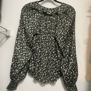 Anthropologie- Button Front Peasant Blouse